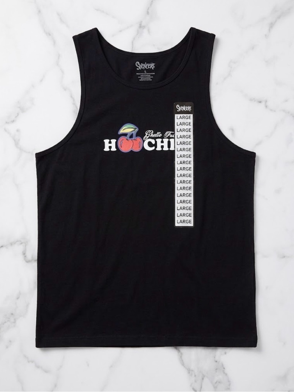 Women’s Black Graphic Tank Top - Hoochie Peach